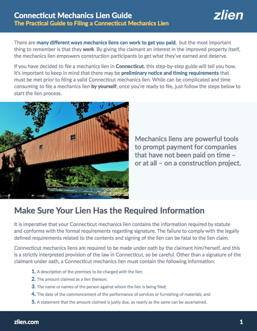 How To File An Connecticut Mechanics Lien Guidebook Notices, Liens